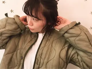 ミディアム ヘアアレンジ 市川 千夏のヘアスタイル
