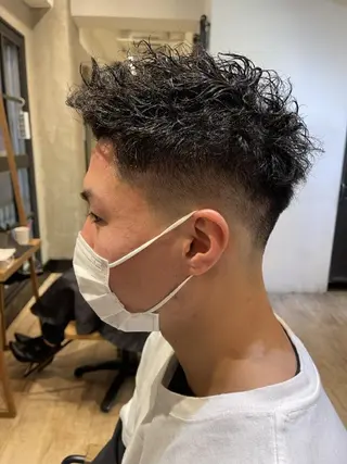 メンズ ショート パーマ メンズ特化 TAKE高崎のヘアスタイル
