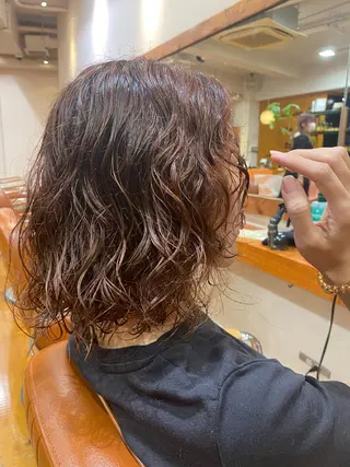 ミディアム パーマ 長澤 しずくのヘアスタイル