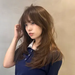 セミロング カラー 藤井 脩矢のヘアスタイル