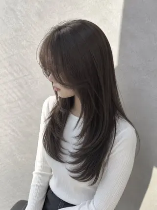 ロング 髪質改善縮毛矯正/ 透明感カラー 石崎のヘアスタイル