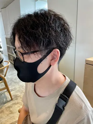 ショート パーマ メンズ 新井啓介 宇都宮美容師のヘアスタイル