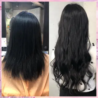 ロング カラー パーマ ヘアアレンジ 八巻 晴香のヘアスタイル