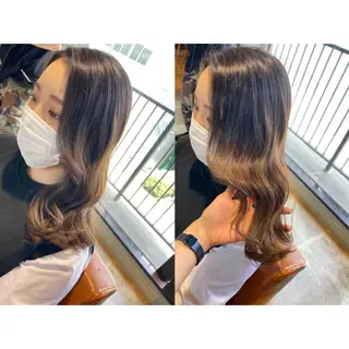 カラー 🩵盛れる顔周り/ 艶カラーemi🩵のヘアスタイル