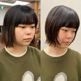 ショート カラー 似合わせレイヤー/ ケアパーマ/高倉のヘアスタイル