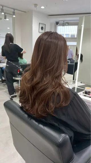 セミロング カラー ブリーチなしダブルカ ラー/経堂/サナ🌱のヘアスタイル