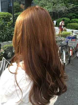 セミロング ロング カラー 髪質改善 中川 翔のヘアスタイル