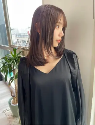 セミロング カラー maeda nonohaのヘアスタイル