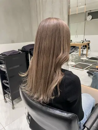 ロング オリーブ カラー✨有坂映哉のヘアスタイル