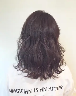 ミディアム カラー ヘアアレンジ 白浜 サキのヘアスタイル