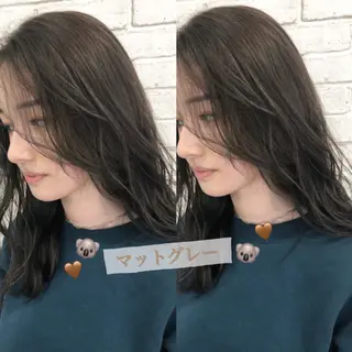 ミディアム カラー Acchon/心斎橋 💚ダブルカラーのヘアスタイル