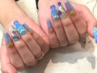 ネイル 韓国/ワンホン/長さ 出しつけ放題🎀のネイルデザイン