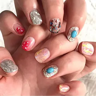 ネイル 渋谷/チップ長さ出し 👑アプレgel-xのネイルデザイン