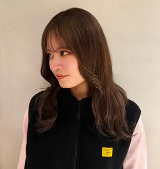 セミロング カラー ブリーチカラー特化 梅田中崎町/あかりのヘアスタイル