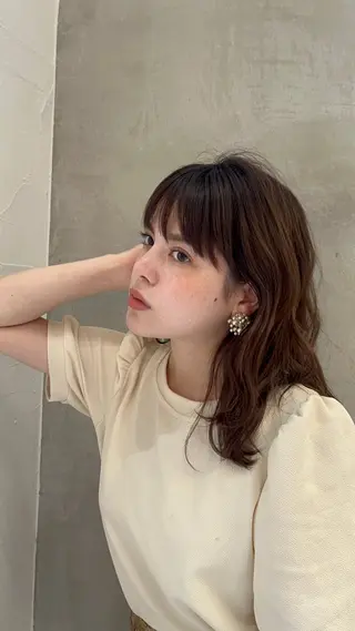 カラー rina韓国レイヤー ハッシュカットのヘアスタイル