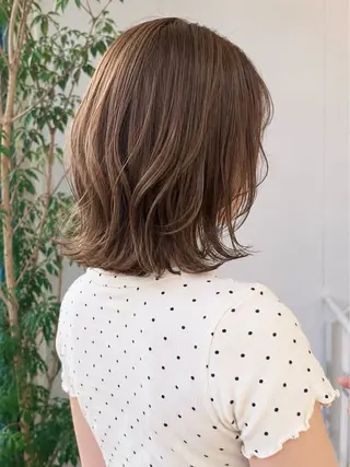 ミディアム カラー 角岡 真帆/ボブ/髪質改善のヘアスタイル