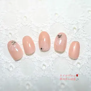 ネイル ショートネイル 森のさんぽ道のネイルデザイン