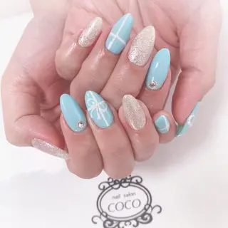 ロング カラー パーマ ヘアアレンジ メンズ ネイル マツエク・マツパ nail Berunaのネイルデザイン