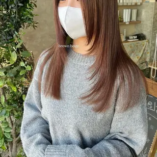 セミロング カラー レイヤー/透明感艶 カラー丸山ななほのヘアスタイル