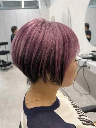 ショート カラー レイヤー／ハイトーン 🍎森貝洋亮🍎のヘアスタイル