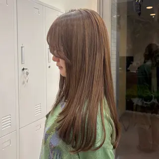 ロング MIDORI🎀 透明感/ベージュのヘアスタイル