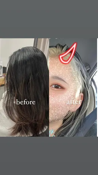 セミロング カラー nito misakiのヘアスタイル