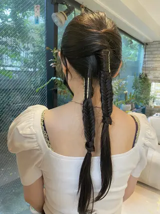 ロング ヘアアレンジ Moca 〰️のヘアスタイル