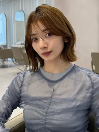ミディアム 🇰🇷韓国ボブ/ 縮毛矯正🇰🇷愛誠のヘアスタイル