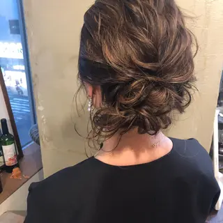 ミディアム カラー ヘアアレンジ 川上 智汐のヘアスタイル