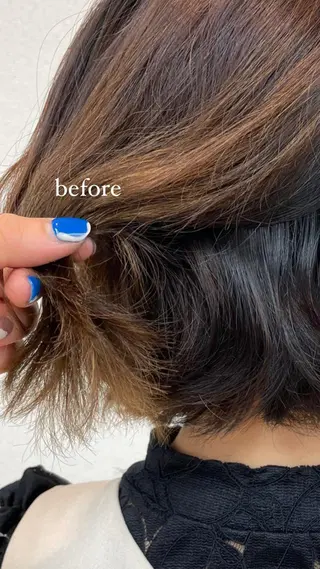 ミディアム カラー もりたみかこ 美容師お休み中のヘアスタイル