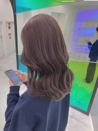セミロング カラー ヘアアレンジ ダブルカラー｜ なおき｜池袋美容師のヘアスタイル