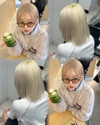 ミディアム カラー 韓国ハイレイヤー ハッシュカット特化のヘアスタイル