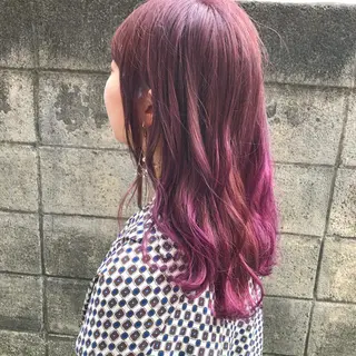 セミロング カラー パーマ 髪質改善、エクステ 山口卓哉のヘアスタイル
