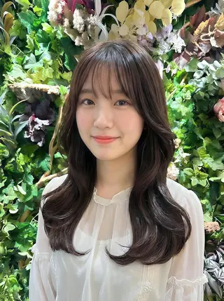 セミロング カラー 支持率No.1💖 オチアイのヘアスタイル