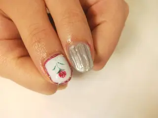 ネイル はばすみれ🎀ﾈｲﾙ 光ﾌｪｲｼｬﾙ ﾍｱのネイルデザイン