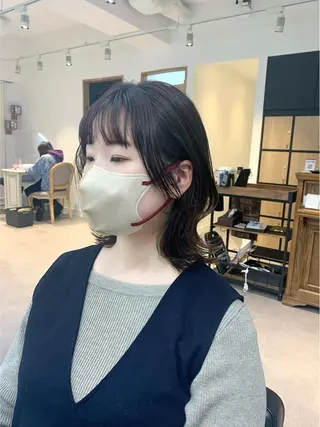 ミディアム カラー パーマ ヘアアレンジ メンズ キッズ ネイル マツエク・マツパ アイブロウ 似合せレイヤー/ 柔らか透明感カラーのヘアスタイル