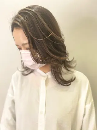 ロング カラー レイヤーカット 赤み消し　店長/大和のヘアスタイル