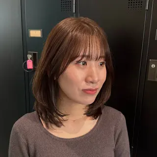 ミディアム カラー 韓国ヘア AINA🐱のヘアスタイル