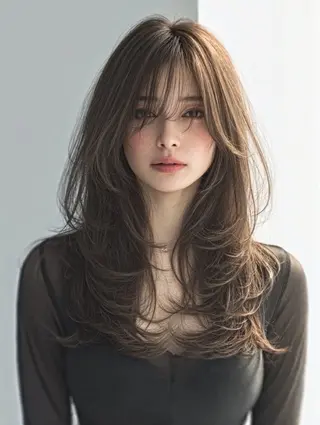 ロング 絶対綺麗な暖色カラー 🎯あります✨増渕✨のヘアスタイル