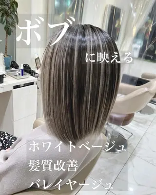 ミディアム カラー 山崎俊輔/髪質改善 /バレイヤージュのヘアスタイル