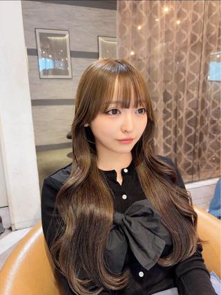 ロング 目黒慎太郎🎀大人 可愛い韓国レイヤーのヘアスタイル