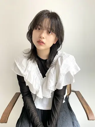 ミディアム パーマ ハイトーン×髪質改善 Gran Luciaのヘアスタイル