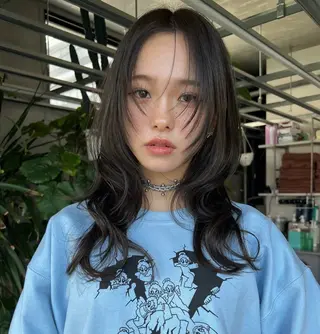 ミディアム カラー ハッシュカット カシマハヤトのヘアスタイル