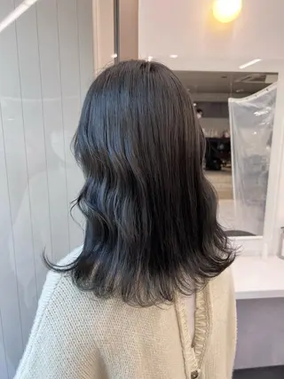 セミロング カラー パーマ ヘアアレンジ メンズ キッズ ネイル マツエク・マツパ アイブロウ 上品＆韓国風 🥀海心🥀のヘアスタイル