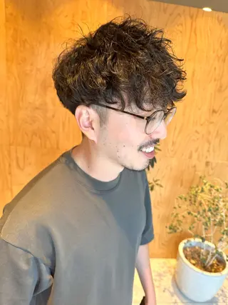 ミディアム パーマ メンズ 🔥メンズ特化 /パーマ&カット🌀のヘアスタイル