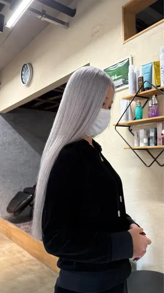 ロング カラー ブリーチムラ修正 /ハイトーン/青砥大のヘアスタイル
