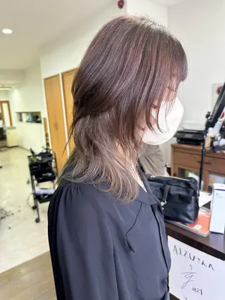 ミディアム カラー ブリーチカラー🫧 森　凪沙のヘアスタイル