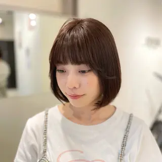 ミディアム カラー miyu♡̷̷ 韓国ヘア/顔まわりのヘアスタイル