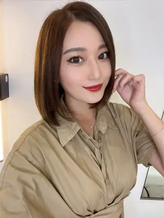 ミディアム カラー ヘアアレンジ 具志堅 良のヘアスタイル
