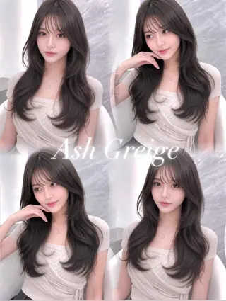 セミロング カラー ヘアアレンジ 🖤kana韓国ヘア 艶髪カラー特化🖤のヘアスタイル